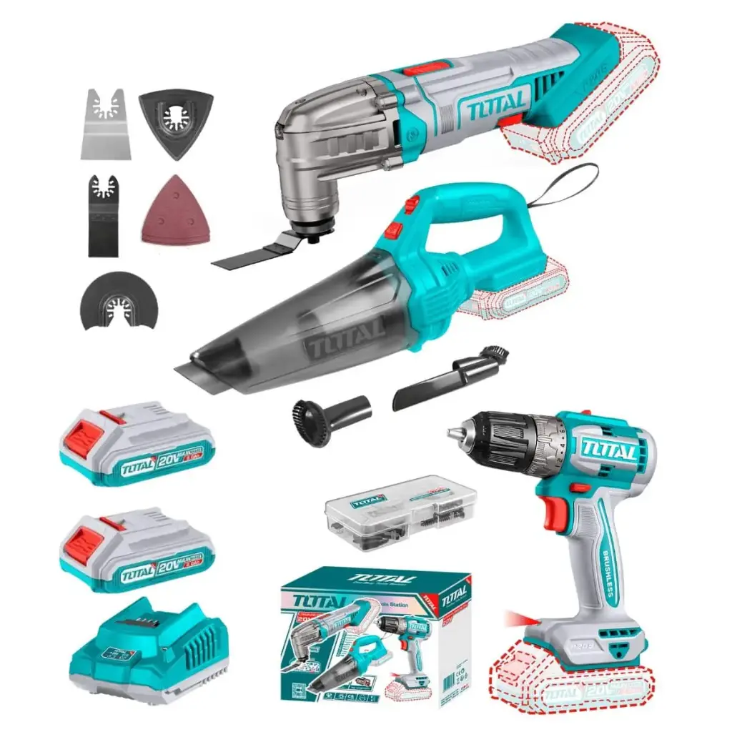 [TOSLI240685] MEGA COMBO MULTI HERRAMIENTA + ASPIRADORA + ATORNILLADOR 20V-TOSLI240685-TOTAL