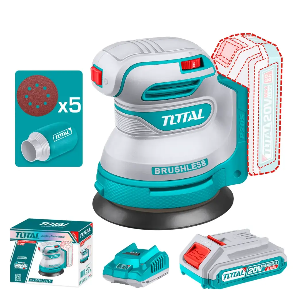 [TROSLI20021] LIJADORA ORBITAL 5" 20V CON 1 BATERÍA 2AMP Y CARGADOR