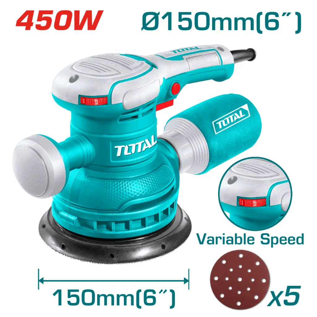 [TF2061506] LIJADORA ROTO ORBITAL 450W 6000-12000RPM VARIABLE 150MM 6"-TF2061506-TOTAL