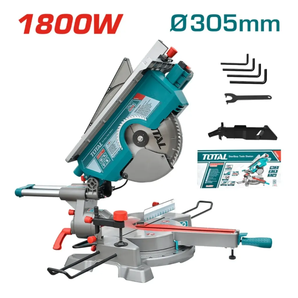 INGLETEADORA TELESCÓPICA 2 EN 1 CON FUNCIÓN DE SIERRA DE MESA 12" 1800W TOTAL TMS43183051