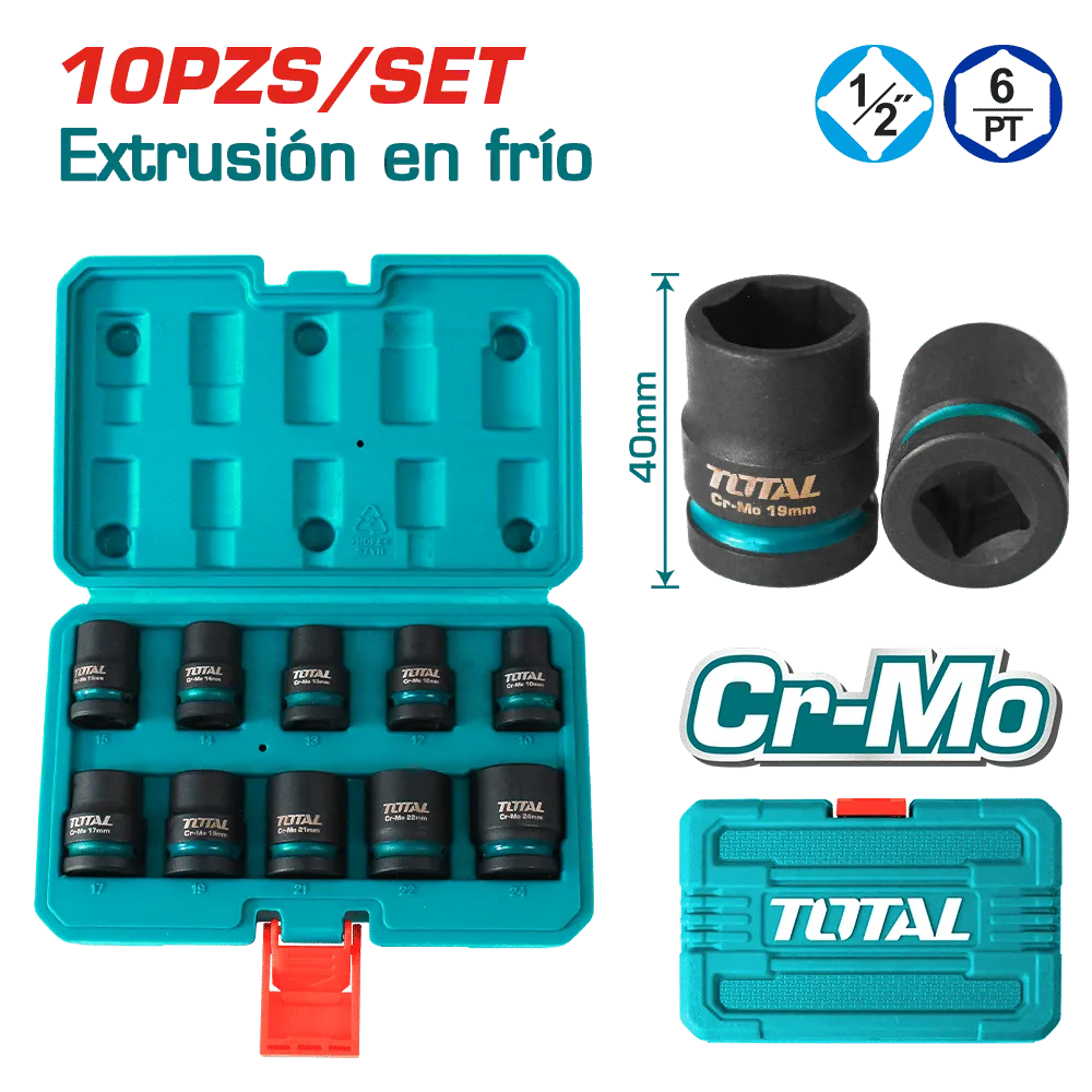 [THISTD12101] JUEGO 10 PCS DADOS DE IMPACTO 1/2"-THISTD12101-TOTAL