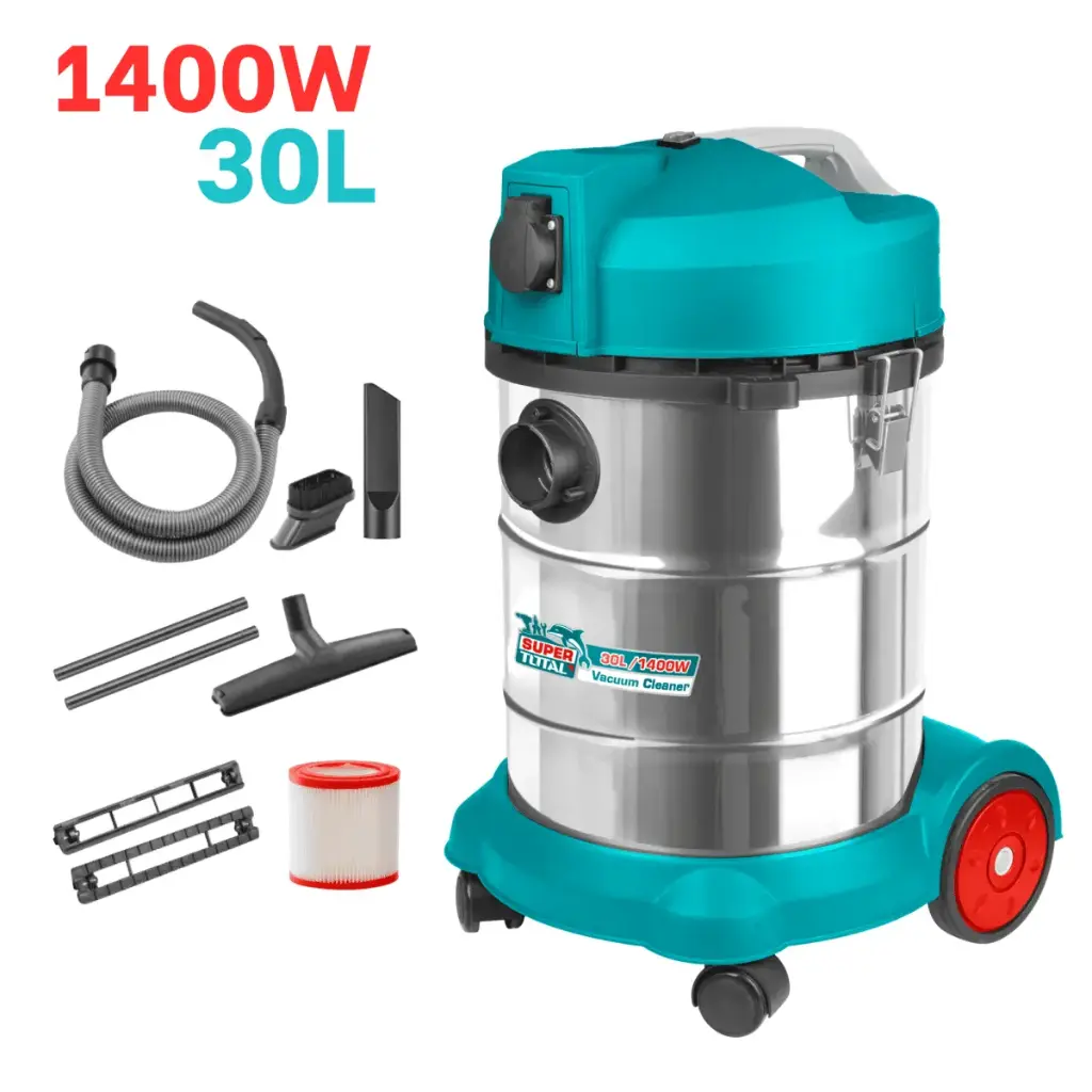 [TVC14301] ASPIRADORA 30L, 1400W , ACERO INOX INDUSTRIAL-TVC14301-TOTAL