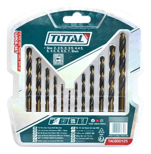 [TACSD0125] JGO X 12PCS BROCAS HSS PARA METAL