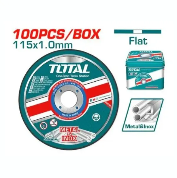 KIT X 100 DISCO CORTE 4 1/2" 1MM|UND S/1.20-TAC210115100-TOTAL