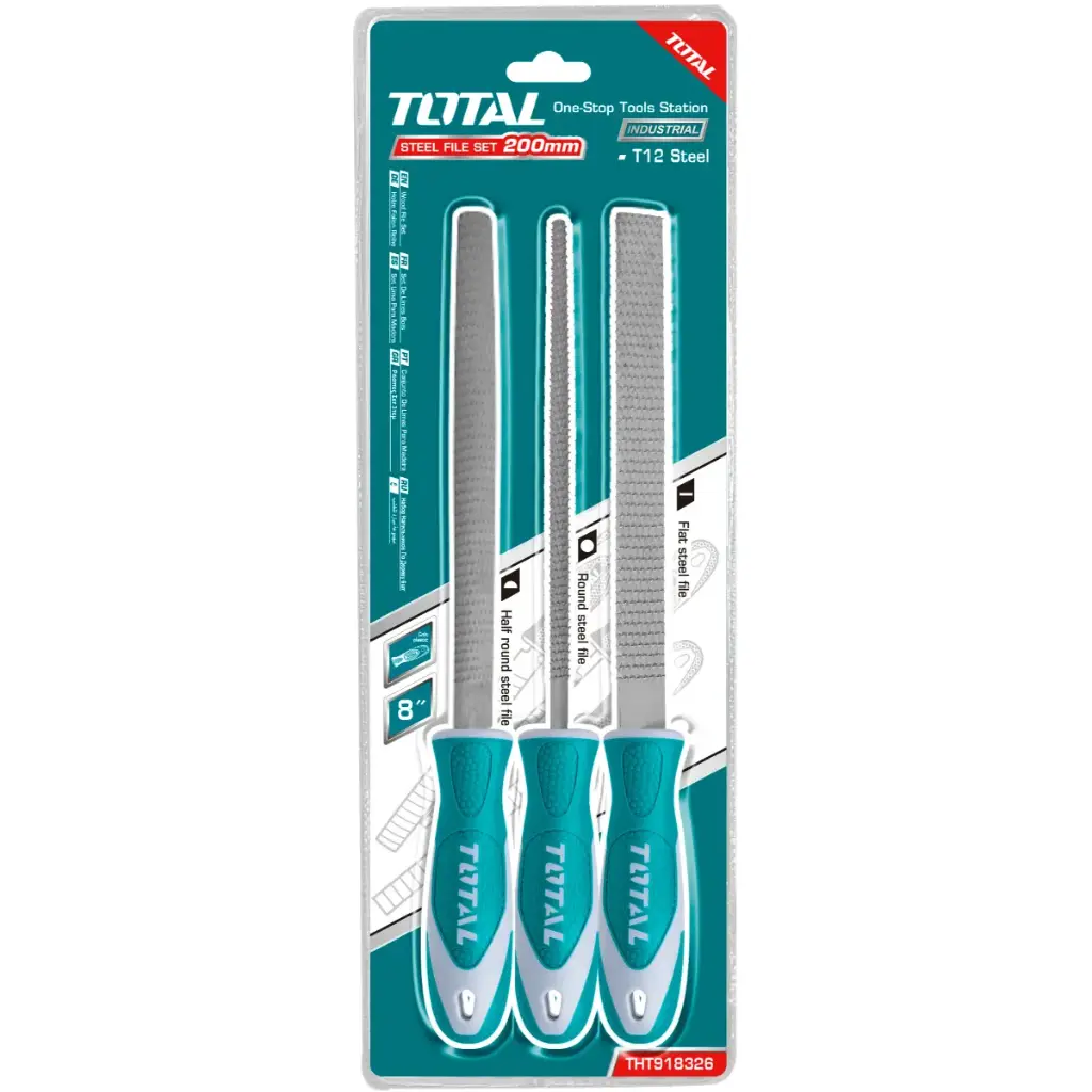 SET DE LIMAS DE ACERO 200MM 3PCS PARA MADERA - THT918326
