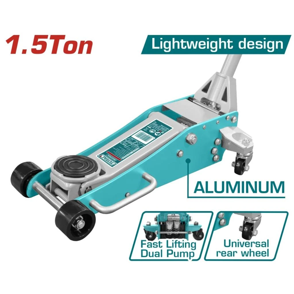 [THT108015] GATA LAGARTO DE ALUMINIO 1.5TON 90-358MM, DOBLE TAMBOR-THT108015-TOTAL