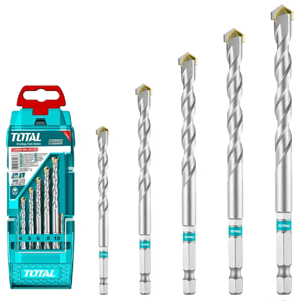 [TACSD6055] SET DE BROCAS ALBAÑILERIA 5PCS 4-10MM ESTUCHE HEX