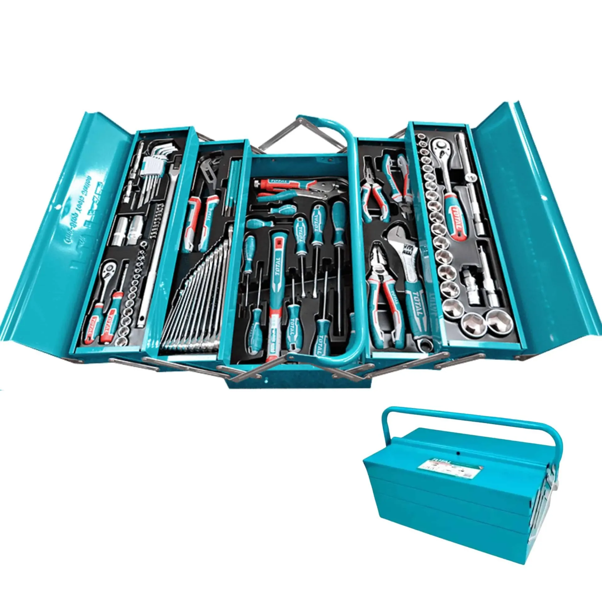 CAJA DE HERRAMIENTAS INCLUYE 108 PZS ESTUCHE METALICO 500X265X230 INDUSTRIAL-THTCS121081-TOTAL