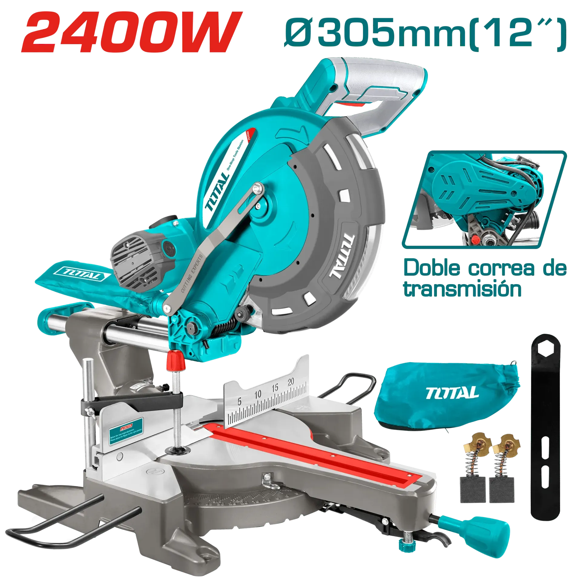 INGLETADORA TELESCOPICA 12" 2400W 305MM 4500RPM C:95X310MM INDUSTRIAL-TS42183057-TOTAL