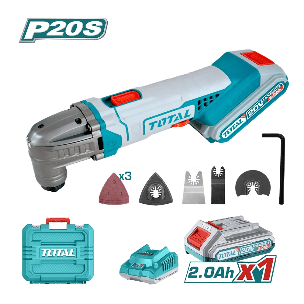 HERRAMIENTA MULTIPLE LI-ION 20V 5000-20000RPM 1x2.0AH+ACC Y MALETIN-TMLI20228-TOTAL