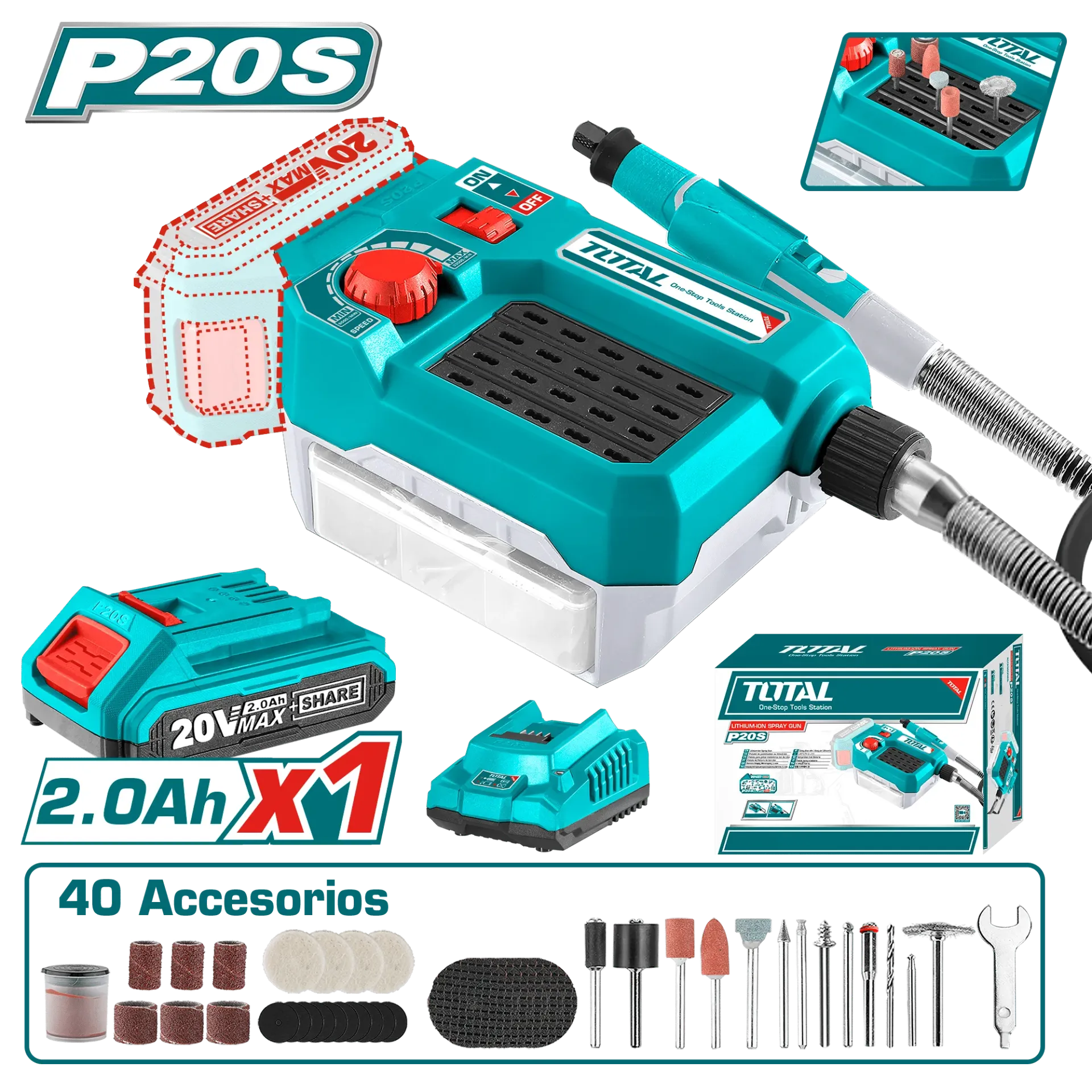 [TMGLI20011] MINI DRILL 20V CON ACCESORIOS-TMGLI20011-TOTAL