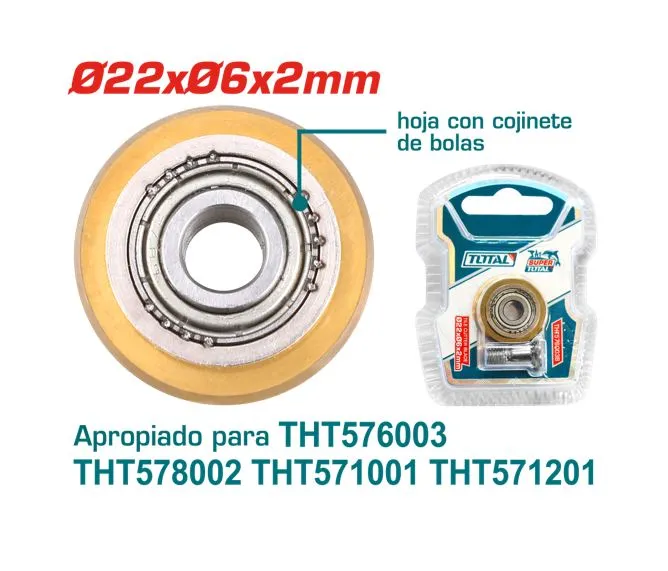 CUCHILLA CORTAMAYOLICA M:22X6X2MM TUNGSTENO CON RODAJES-THT576003B-TOTAL