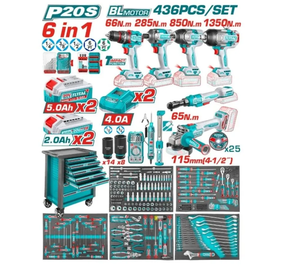 [THPTCS84362] CARRITO PORTA HERRAMIENTAS ULTRA DE 436 PZAS 20V THPTCS84362 TOTAL