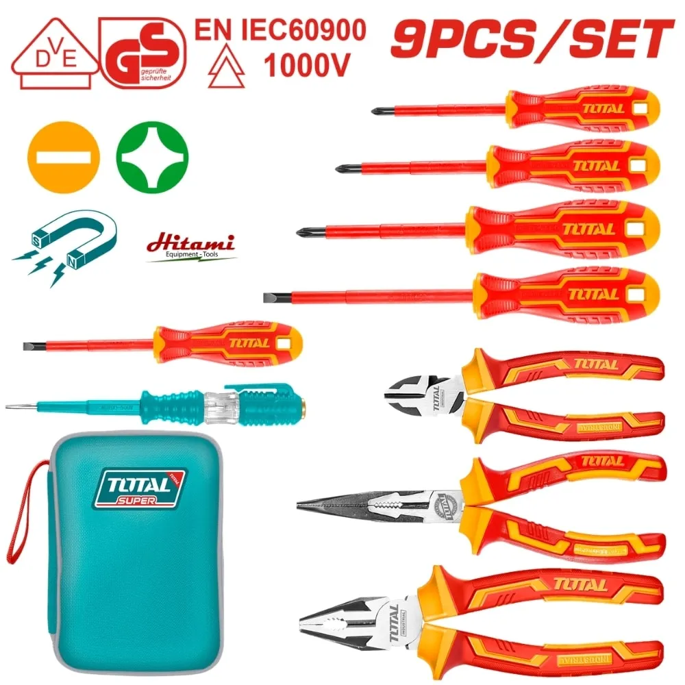 [THKIST3092] JUEGO DE HERRAMIENTAS MANUALES 9PZS AISLADAS 100V-THKIST3092-TOTAL