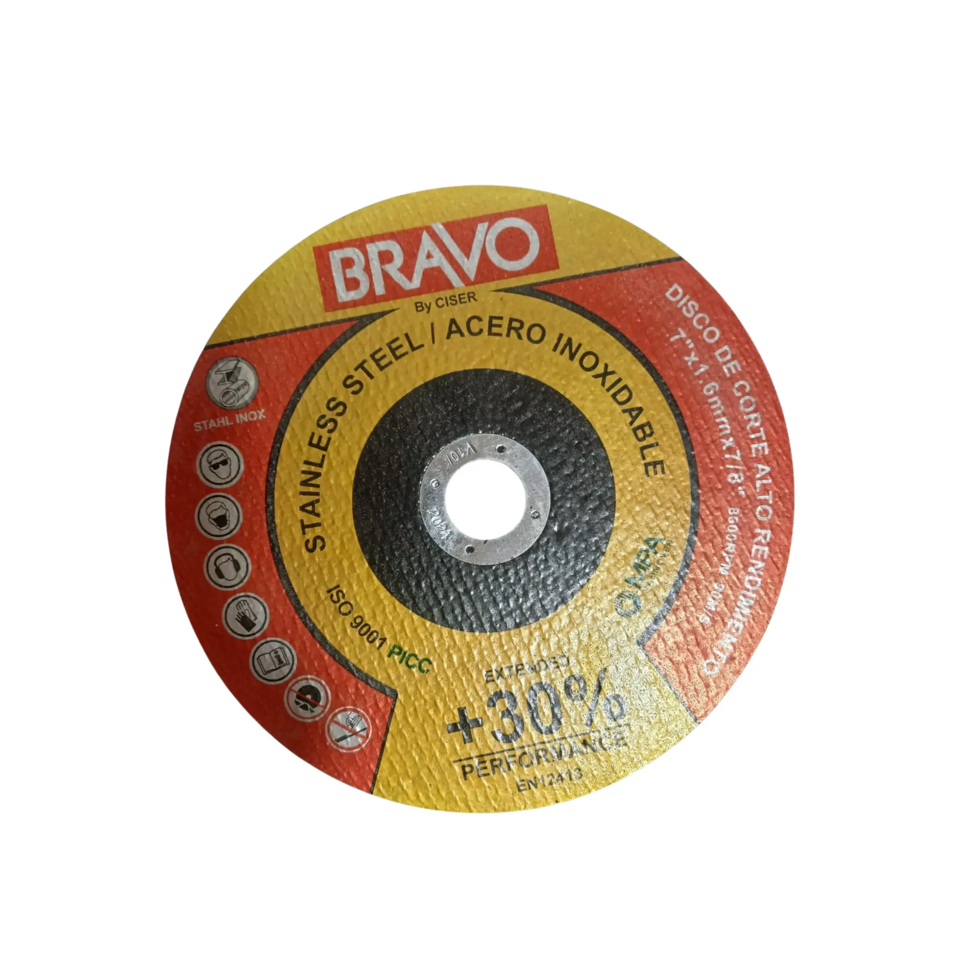 DISCO DE CORTE 7"X1.6MMX7/8"-EN12413-BRAVO