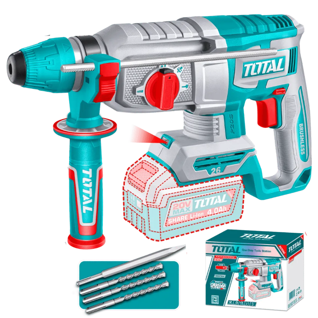[TRHLI26208] ROTOMARTILLO SDS+ 26MM 20V BL 2.5J 0-50000BPM 4FUN +ACC INDUSTRIAL (SOLO CABEZAL)/TRHLI26208/TOTAL