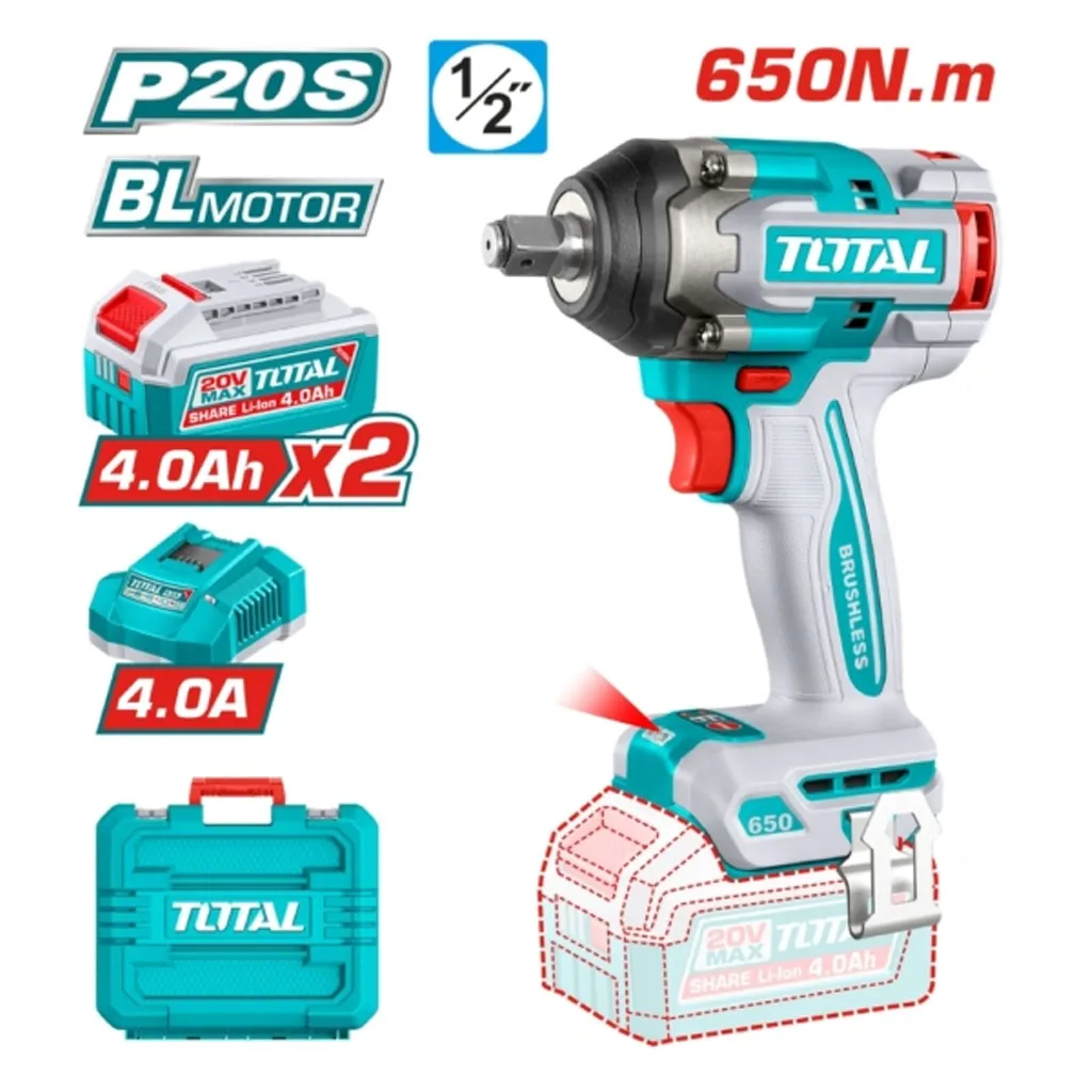 [TIWLI2065] LLAVE DE IMPACTO 650NM+2 BATERIAS 4.0Ah+1 CARGADOR-TIWLI2065-TOTAL